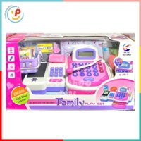 Bộ đồ chơi bán hàng Máy Tính Siêu Thị Băng Chuyền 5901 CÓ ÂM THANH màu hồng đồ chơi trẻ em Peekaboo Toys