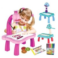 Bộ đồ chơi bàn học vẽ tranh có đèn chiếu hình độc đáo cho bé tô màu vẽ theo - Projector Painting 24 pattern