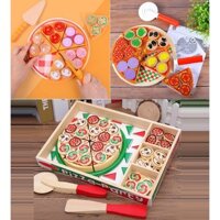 bộ đồ chơi bánh pizza gỗ cho bé - đồ chơi bánh pizza gỗ