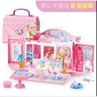 Bộ đồ chơi Barbie  Búp bê Vali lâu đài thần kỳ cho bé