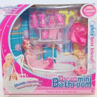 Bộ đồ chơi búp bê baby Dream mini bathroom (2 nàng búp bê)