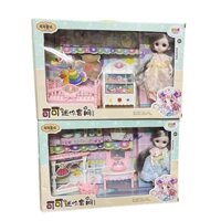 Bộ Đồ Chơi Búp Bê Chibi Phụ Kiện Phòng Ngủ, Phòng Thay Đồ Xinh Xắn Cho Bé