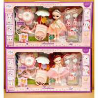 Bộ đồ chơi búp bê xe kem có khớp kèm hộp đựng sang trọng làm quà tặng cho bé