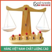 Bộ Đồ Chơi Cân Đĩa Bằng Gỗ Thông Tự Nhiên Hàng Việt Nam Gỗ Minh Thành