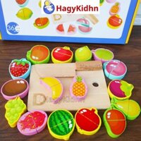 Bộ Đồ Chơi Cắt Ghép Hoa Quả Rau Củ Nam Châm Bằng Gỗ Hagykidhn Đồ Chơi Giáo Dục Sớm Cho Bé Phát Triển Tư Duy Trí Tuệ