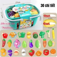 Bộ Đồ Chơi Cắt Hoa Quả 30 Chi Tiết Đồ Chơi Nhà Bếp Cắt Rau Củ Bằng Nhựa Cao Cấp, Có giỏ nhựa, Đồ chơi nhà bếp Cho Bé