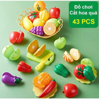 Bộ Đồ Chơi Cắt Hoa Quả Trái Cây 43 Chi Tiết Bằng Nhựa ABS Giúp Bé Phát Triển Các Kỹ Năng