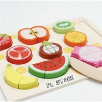 BỘ ĐỒ CHƠI CẮT TRÁI CÂY/RAU CỦ/THỊT CÁ BẰNG GỖ (NAM CHÂM HÍT)