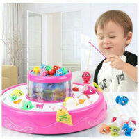 Bộ đồ chơi câu cá 2 tầng , bộ câu cá dùng pin có đèn và nhạc vui nhộn cho bé