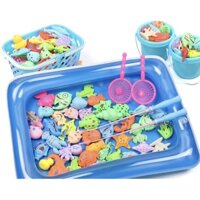 Bộ đồ chơi câu cá cho bé cực xinh, gắn nam châm câu cá dưới nước và trên cạn kèm phao siêu to