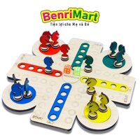 Bộ Đồ Chơi Cờ Cá Ngựa Gỗ 100% , An Toàn, Mềm Mịn,Không Góc Nhọn - Giải Trí Cùng Bé Yêu