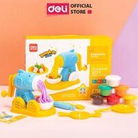 Bộ Đồ Chơi - Đất Nặn Làm Mì Spagetti - 6 Hộp + 12 Khuôn Dành Cho Bé - Deli 67801