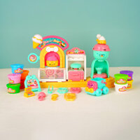 Bộ đồ chơi đất nặn máy làm bánh, máy làm kem kèm dụng cụ, 10 hộp đất sét và khuôn, đất sét an toàn