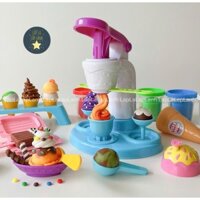 Bộ đồ chơi đất nặn Máy làm kem, Máy làm mì, làm bánh cho bé My Little Tiger Hàn Quốc, đồ chơi đất sét playdoh