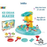 Bộ Đồ Chơi Đất Sét 21 Chi Tiết Chủ Đề Máy Làm Kem - Ice Cream maker Color Dough Set Bowa 8739