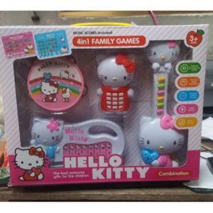 Bộ đồ chơi điện thoại và đàn cho em bé Hello kitty 1203