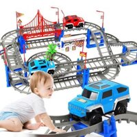 Bộ đồ chơi đường đua ôtô tàu lượn SIÊUTỐC 88 chi tiết cho bé.GREAT