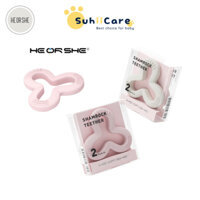 Bộ đồ chơi gặm nướu silicon HEORSHE cao cấp an toàn cho bé không chứa BPA màu hồng