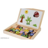 Bộ đồ chơi ghép hình bằng gỗ 2 mặt gắn nam châm - bé thỏa sức sáng tạo