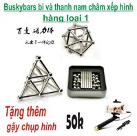 Bộ Đồ Chơi Ghép Hình Nam Châm Đỉnh Cao Trí Tuệ Buckybars (Màu bạc) + Tặng Thêm Gậy Chụp Hình