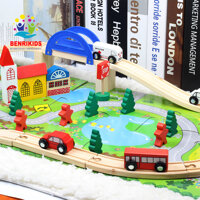 Bộ đồ chơi ghép mô hình thành phố bằng gỗ cho bé phát triển sáng tạo Tặng Tranh Ghép Gỗ 2D