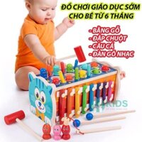 Bộ đồ chơi giáo dục sớm cho bé 4 tháng đến 5 tuổi, đập chuột , câu cá và đánh đàn