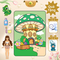 Bộ Đồ chơi giấy bóc dán thông minh thủ công - DIY Fairy Paper doll house - Ngôi nhà búp bê