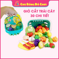 Bộ đồ chơi giỏ cắt trái cây hoa quả và rau củ 30 chi tiết bằng nhựa – Chú Rồng Đồ Chơi