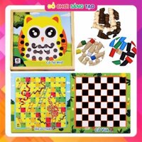 Bộ Đồ Chơi Gỗ 3 Trong 1 - Cờ Trí Nhớ - Rắn Leo Thang - Cờ Vua - Cả Gia Đình Cùng Vui Chơi HC16-06