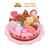 Bộ đồ chơi gỗ bánh sinh nhật gỗ TOYSTORE đồ chơi bánh sinh nhật gỗ dính nam châm - quà tặng cho bé