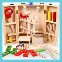 Bộ Đồ Chơi Gỗ, Đồ Chơi Lắp Ráp Gỗ Kỹ Thuật, Hộp Dụng Cụ Cơ Khí Bằng Gỗ Khéo Léo Sáng Tạo, Ghép Gỗ Cho Bé Huy Toy Kids