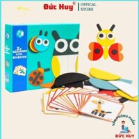 Bộ đồ chơi gỗ ghép hình Montessori, Đồ chơi ghép hình các con vật dễ thương cho bé - ĐỨC HUY STORE