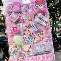 Bộ đồ chơi handmade cho bé gái, lược Guka và kẹp tóc, mô phỏng chơi DIY, Guankang A380-359
