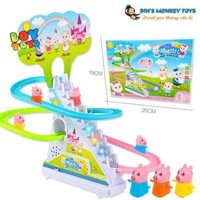 Bộ đồ chơi heo Peppa leo cầu thang có nhạc và có đèn ngộ nghĩnh cho bé