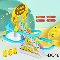 Bộ đồ chơi heo Peppa và vịt leo cầu thang bằng nhưa có nhạc và có đèn ngộ nghĩnh cho bé, kt 25 x 26 x 17cm (1388HPP)