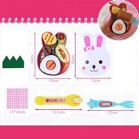 Bộ Đồ Chơi Hộp Cơm Thỏ Đồ Ăn Nhập Vai Mô Hình Kem Mì Pudding, Kem Toben Nhựa ABS Cao Cấp, Đồ Chơi Đút Ăn