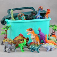 Bộ đồ chơi khủng long cho trẻ em mô hình động vật thực tế Tyrannosaurus Jurassic Brachiosaurus Velociraptor Tiger cho bé trai