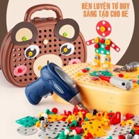 Bộ đồ chơi kỹ sư lắp ráp kèm khoan điện - đồ chơi vặn ốc vít -