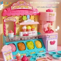 Bộ đồ chơi làm kem & kem Popsicle DIY dành cho trẻ em kèm phụ kiện cửa hàng
