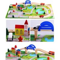 BỘ ĐỒ CHƠI LẮP GHÉP MÔ HÌNH THÀNH PHỐ BẰNG GỖ TỰ NHIÊN [RAIL OVERPASS]