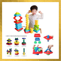 Bộ Đồ Chơi Lắp Ráp Kim Tự Tháp đa năng cho bé, ghép hình kim tự tháp thú vị độc đáo 30 chi tiết cho bé
