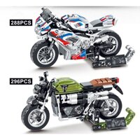 Bộ đồ chơi lắp ráp lắp ghép xe moto siêu xe theo phong cách Cách captain và iron man , ducati chất liệu nhựa ABS cao cấp