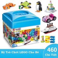 Bộ đồ chơi lắp ráp lego 460 chi tiết hàng đẹp chắc chắn nắp xanh cho bé