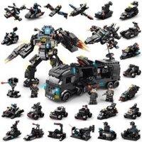 Bộ đồ chơi lắp ráp Lego cảnh sát swat 585CT kèm lính chiến đấu, Mô hình lắp ráp Lego robot đồ chơi lắp ghép cho bé