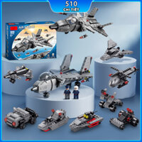 Bộ đồ chơi lắp ráp Lego máy bay chiến đấu Air Force 510 chi tiết, Mô hình lắp ráp lego máy bay tàng hình đồ chơi cho bé