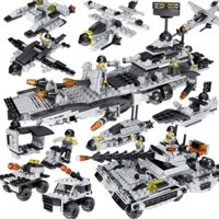 Bộ Đồ Chơi Lắp Ráp Lego Tàu Chiến Hạm, Xe, Máy Bay Chiến Đấu Cho Bé