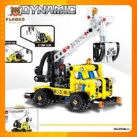 Bộ đồ chơi lắp ráp lego xe cần cẩu 218 chi tiết, xếp hình lego xe công trình xây dựng