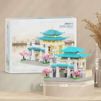 Bộ đồ chơi lắp ráp nhà 907 CT, lắp ráp mô hình nhà trường học hộp giấy đồ chơi cho bé