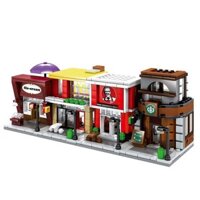 Bộ Đồ Chơi Lắp Ráp Nhà mini / Cửa Hàng Đồ Ăn Vặt Đường Phố Cho Bé Trai / Bé Gái Với lego