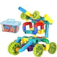 Bộ đồ chơi lắp ráp ống dẫn nước, 106 chi tiết đồ chơi giáo dục phát triển trí não đa chức năng cho bé từ 3-6 tuổi